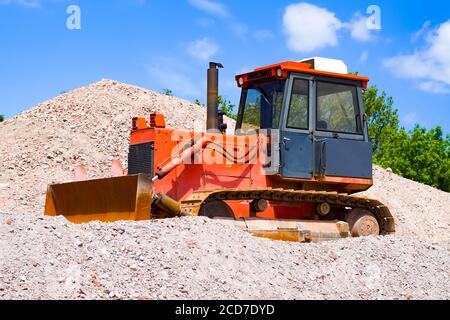 Macchina da costruzione bulldozer Foto Stock