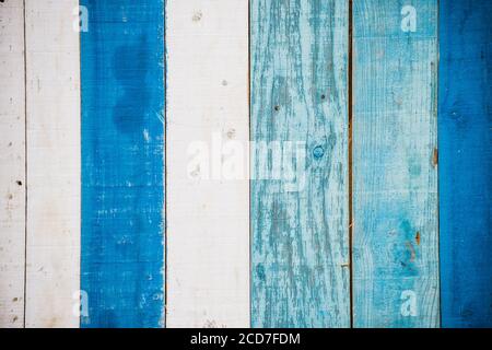 Texture sfondo delle tavole di legno di colore bianco e blu. Foto Stock
