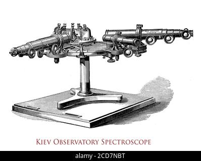 Spettroscopia dell'osservazione dell'Università di Kiev permettendo per studiare i processi solari e l'attività solare Foto Stock