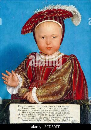 Edoardo, Principe di Galles, (1537-1553), poi Edoardo VI d'Inghilterra, Re d'Inghilterra, ritratto di Hans Holbein il giovane, circa 1538 Foto Stock