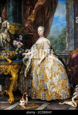 Marie Leszczinska (1703-1768), Regina di Francia, ritratto dipinto di Charles-André van Loo, 1747 Foto Stock