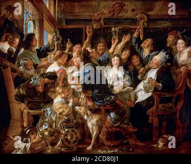 Festa del Re dei Bean, dipinto di Jacob Jordaens, 1640-1645 Foto Stock