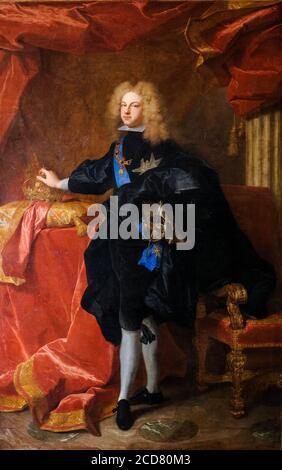 Re Filippo V di Spagna (1683-1746), ritratto di Hyacinthe Rigaud, 1701 Foto Stock