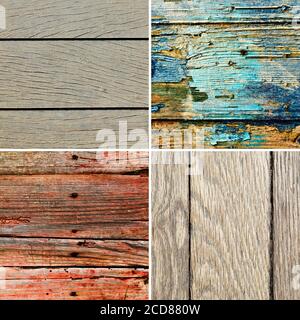 Set di vecchie texture in legno. Sfondi di legno Foto Stock