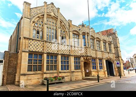 Estensione del 19th secolo alla Trinity Guildhall e Town Hall a Kings Lynn sulla costa di Norfolk, Regno Unito Foto Stock