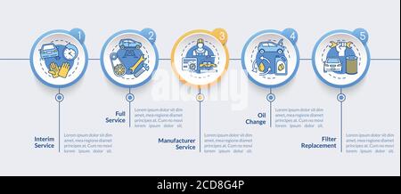 Modello infografico vettoriale per la diagnostica delle prestazioni del veicolo Illustrazione Vettoriale