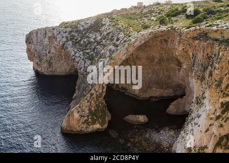 La Grotta Azzurra di Malta vista dall'alto Foto Stock