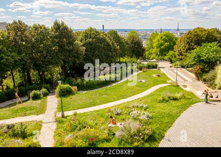 Francia, Parigi, Belleville Park Foto Stock