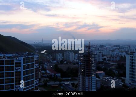 La vista panoramica di tutta la città di Ulaanbaatar in mongolia Foto Stock