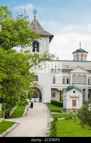 La Romania, Valacchia, Horezu, il Monastero di Horezu è elencato come un patrimonio mondiale dell UNESCO nel 1993 per la qualità di conservazione di questi dipinti di più di trecento anni Foto Stock