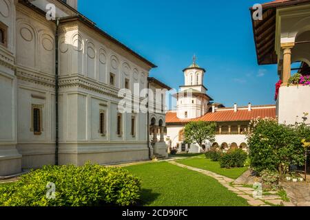 La Romania, Valacchia, Horezu, il Monastero di Horezu è elencato come un patrimonio mondiale dell UNESCO nel 1993 per la qualità di conservazione di questi dipinti di più di trecento anni Foto Stock