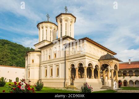 La Romania, Valacchia, Horezu, il Monastero di Horezu è elencato come un patrimonio mondiale dell UNESCO nel 1993 per la qualità di conservazione di questi dipinti di più di trecento anni Foto Stock