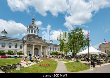 Canada, Ontario, Kingston lungo il fiume St. Lawrence, il canale Rideau e il lago Ontario, il municipio di Kingston Foto Stock