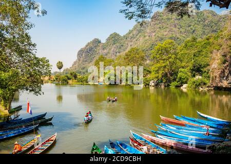 Myanmar (Birmania), Stato di Karen, HPa An, Grotta di Saddam Foto Stock