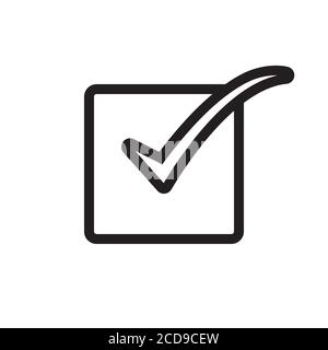 icona di linea vettore di voto quadrato isolato su sfondo bianco Illustrazione Vettoriale