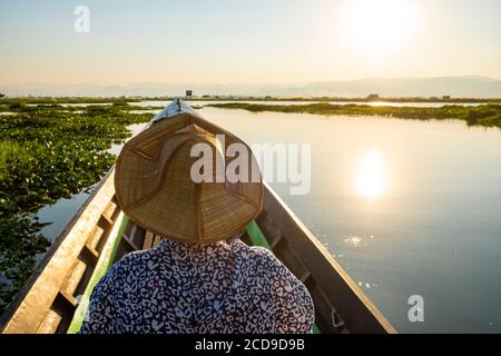 Myanmar (Birmania), Stato di Shan, Lago Inle, gita in barca Foto Stock