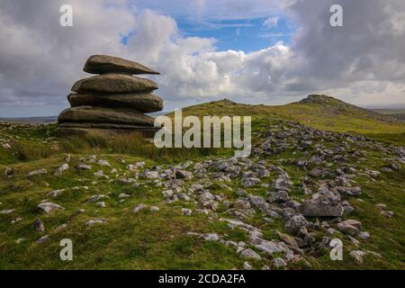 Showery Tor su Bodmin Moor Foto Stock