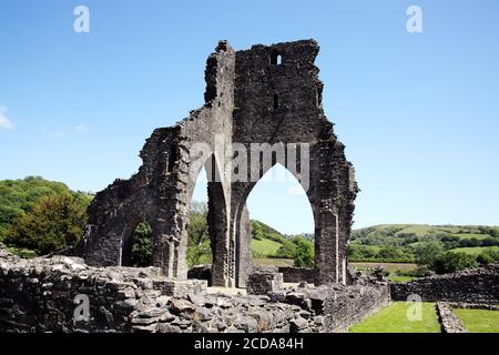 Talley Abbey rovine Carmarthenshire Galles del Sud Regno Unito un Norman 12 Monastero dei premonstratesi (Canoni bianchi) che è un viaggio popolare d Foto Stock