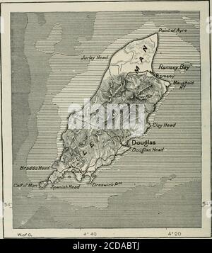 . La terra e i suoi abitanti .. . L'uomo passò con esso in loro possesso; ma qualche tempo dopo si strinse dagli Scotch, e fece un regno separato, dipendente uponEngland. Tommaso, conte di Derby, rinunciò al titolo di re dell'uomo, e prese quello di Signore, e dal 1784 il governo britannico ha acquistato tutti i diritti e i privilegi thesovereign che appartengono all'isola. L'uomo, al momento, è una dipendenza della corona britannica, non rappresentata nel Parliamento Imperiale. Si tratta, infatti, di una specie di colonia, governata da una legislatura indipendente, * Atlas Maritimus et Commerccia Foto Stock