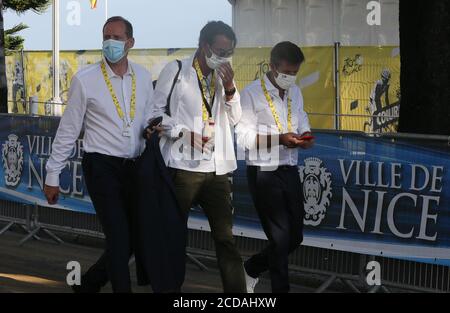 Nizza, Francia. 27 agosto 2020. Christian Prudhomme di Directeur du Tour de France durante la presentazione delle squadre del Tour de, Francia. , . at Massena Place in Nice, France - Photo Laurent Lairys/DPPI Credit: Laurent Lairys/Agence Locevaphotos/Alamy Live News Foto Stock