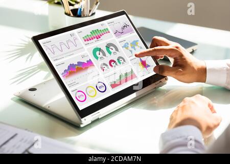 Tecnologia dati digitali. Tecnologia KPI Business Dashboard Foto Stock