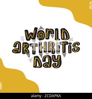 Giornata mondiale dell'Artrite. Modello per la cartolina di invito Illustrazione Vettoriale