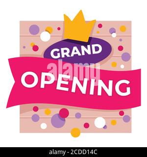 Vettore di banner di apertura, negozio o annuncio del negozio Illustrazione Vettoriale
