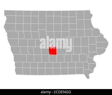 Polk sulla mappa di Iowa Foto Stock