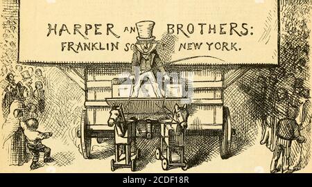 . Almanac 1873 illustrato da Nast. /^Y^I VECCHI TEMPI DEL PADRE CHE SI FALCIANO A VAPORE. III 1 o (6. ©©MTEMT PAGB frontespizio , 2 Almanac, Eclipses, ecc 4 Calendario 5-16 New-years call, di Eli Perkins 17-21 la storia del buon piccolo ragazzo che non ha Prospero, di Mark Twain 22-28 Marriage, di Josh Billings 28-30 Sig.ra Leo Hunters Public Breakfast, di Charles Dickens 31-42 Villiam Dell, Da George P. Webster 43-45 Tariffe di Postale 46-48 e 80 illustrazioni da Thomas Nast.. Eurtered secondo :o atto di contrabbando, nell'anno 1ST2, da Haeper & Brothers, nell'ufficio del bibliotecario del Congresso, a Washiugton. Foto Stock