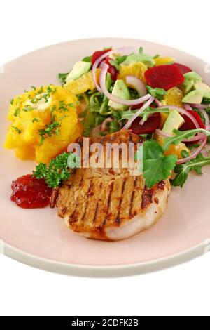Filetto di maiale alla farfalla Foto Stock