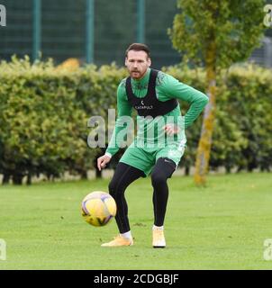 28 agosto 20., Ormiston, East Lothian.Scotland. REGNO UNITO. Sessione di allenamento Hibernian per domenica SPL match vs Aberdeen Credit: eric mcowat/Alamy Live News Foto Stock