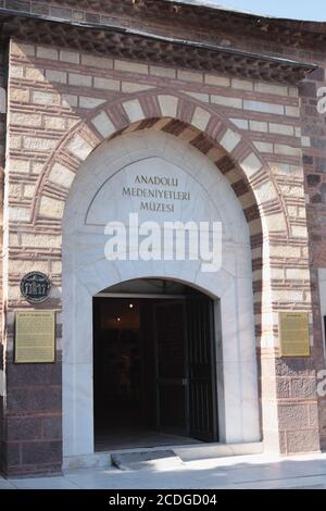 Ingresso al Museo delle civiltà Anatoliche di Ankara, Turchia Foto Stock