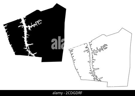 Trigg County, Kentucky (Stati Uniti, Stati Uniti d'America, Stati Uniti, Stati Uniti, Stati Uniti) mappa vettoriale illustrazione, schizzo scrimolo Trigg mappa Illustrazione Vettoriale