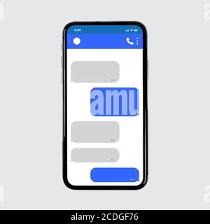 Applicazione social dell'interfaccia utente del modello di chat mobile di Messenger Illustrazione Vettoriale