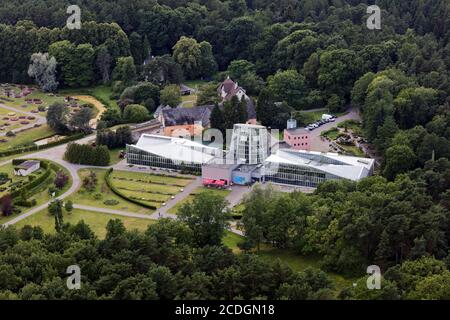 Veduta aerea dell'Orangeria del Giardino Botanico di Tallinn, Tallinn, Estonia Foto Stock
