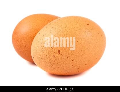Due marrone uova di pollo Foto Stock