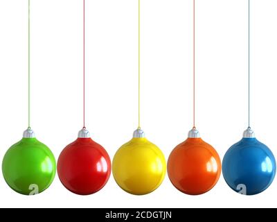 Palline di Natale di diversi colori nella forma o Foto Stock