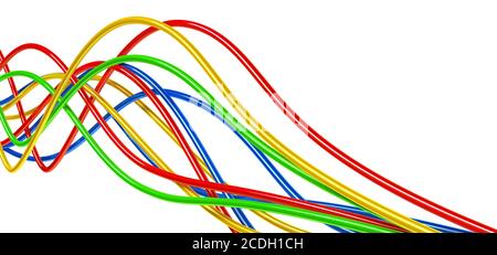 cavi in fibra ottica varicolored Foto Stock