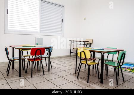 Classe di una scuola infantile. San Jose, Santa Catarina, Brasile. Foto Stock