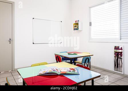 Classe di una scuola infantile. San Jose, Santa Catarina, Brasile. Foto Stock