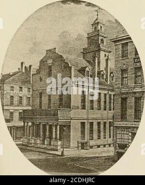 . Ri-dedicazione della Old state House, Boston, 11 luglio 1882 . ViKW FKOM PEMDERTON Hill, 1829.. Foto Stock