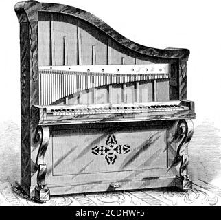 . Volume scientifico americano 25 numero 12 (settembre 1871) . separato dal tono genuino della stringa, lo strumento sarebbe ancora eccessivamente iveak nel tono. Nell'apparecchio in esame, si dice che tale disagreeablenoise sia ovviato, in quanto la piastra metallica trasmette solo vibrazioni musicali, notnoise. Il gancio di acciaio può anche essere utilizzato in combinazione con le forme di canne dei ganci, che possono essere a due punte, a tre punte, o a quattro punte, è rappresentato nelle Figg. 3 e 4. Qualunque sia il numero di uncini impiegati, i rebbi si sintonizzano in ottave, il numero di ottave che dipende dal numero Foto Stock