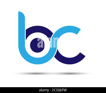 Le lettere minuscole stilizzate B e C sono collegate da un'unica riga per un logo, un monogramma o un monogramma. Illustrazione vettoriale isolata su sfondo bianco. Illustrazione Vettoriale