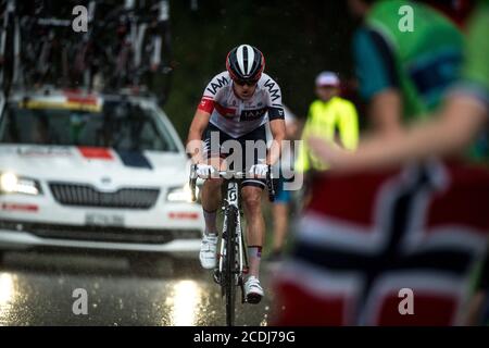 2016 Tour De France 9 tappa Vielha Val d'Aran per Andorre Arcalis. Mathias Frank. Foto Stock