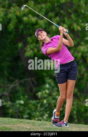 Beroun, Repubblica Ceca. 28 Agosto 2020. Il golfista sloveno Pia Babnik partecipa al Tipsport Czech Ladies Open, parte del Ladies European Tour, il 28 agosto 2020, a Beroun, Repubblica Ceca. Credit: Vit Simanek/CTK Photo/Alamy Live News Foto Stock