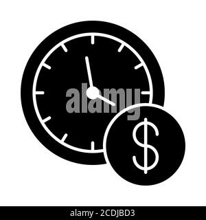 Time on Money Banking Glyph icona Foto Stock