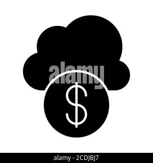 Money Cloud Banking Glyph icona Foto Stock