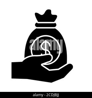 Money Bag Banking Glyph icona Foto Stock