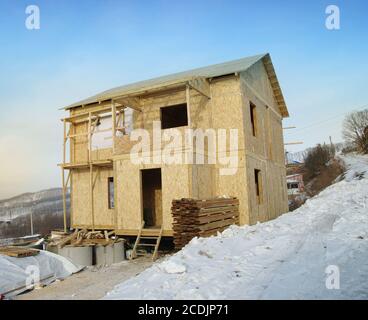 Nuova casa in costruzione Foto Stock