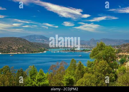 Splendida vista panoramica estiva in Grecia. Foto Stock